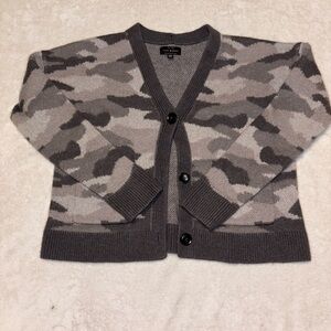 Gray Camouflage Cardigan